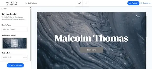 Tailor Brands Editor